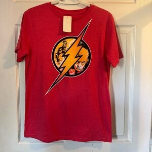 NWT DC Comics Reverse Flash Graphic Tee Red Boys Youth XL